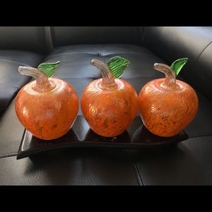 Apple shaped glass ornaments accents for home deco